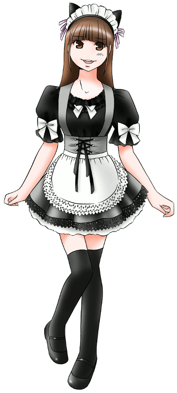 アキバ絶対領域の制服のイラスト