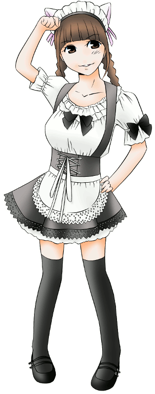 アキバ絶対領域の制服のイラスト