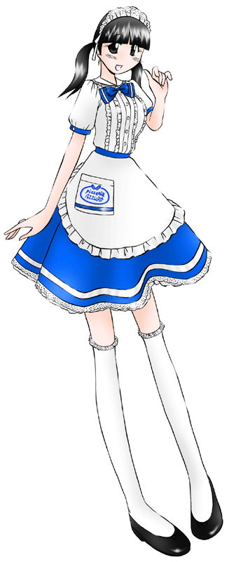 Pizzeria AZZUROの制服のイラスト