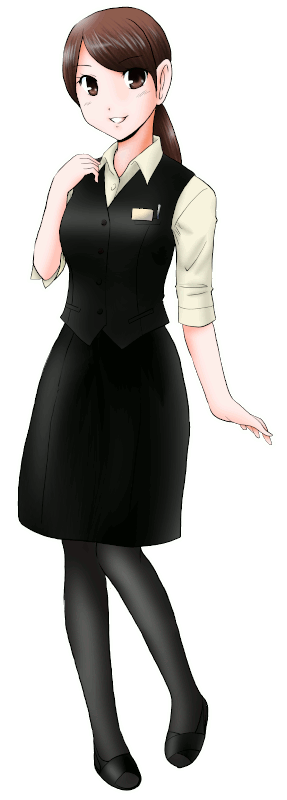 喫茶オンディーヌの制服のイラスト