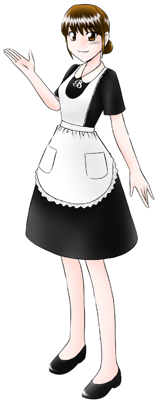 CAFE ROSA カフェローザの制服のイラスト
