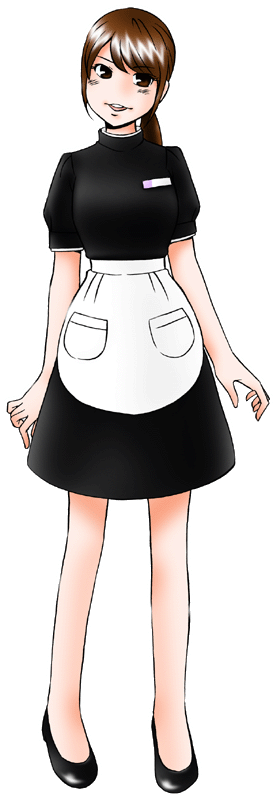 ファミリーレストランの制服のイラスト