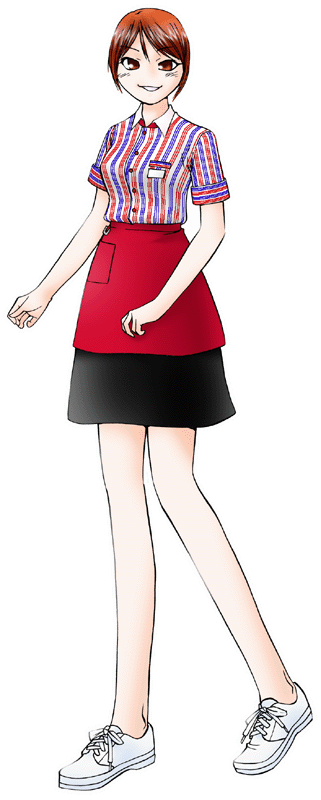 不二家レストランの制服のイラスト