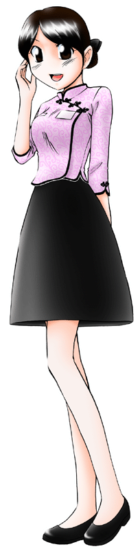 中国料理 浜木綿の制服のイラスト
