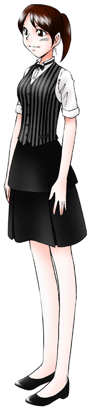 喫茶ハロッズティーサロンの制服のイラスト