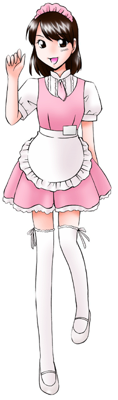 メイドカフェ みんなのお店 いちごみるくの制服のイラスト