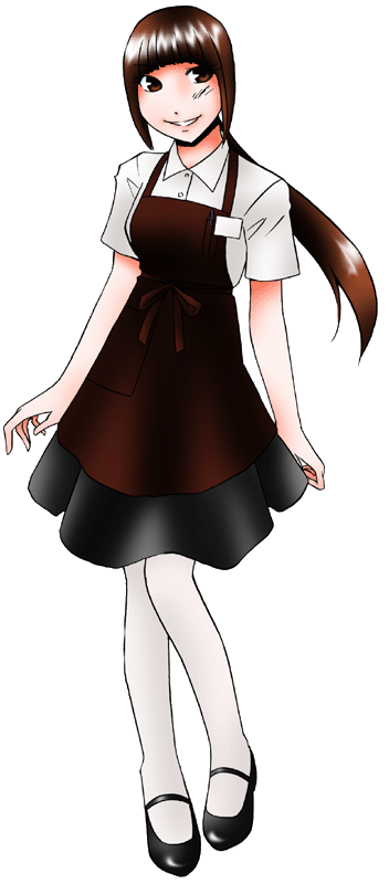 カフェテラスいちょうの制服のイラスト