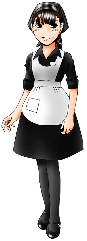 万惣フルーツパーラーの制服のイラスト