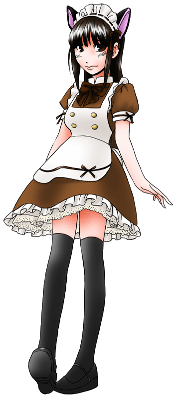 おそうじメイドねこねこ舎の制服のイラスト