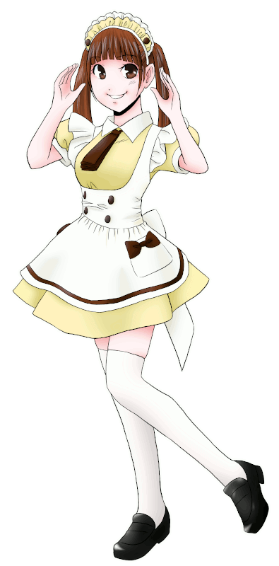 ポムポムプリンカフェの制服のイラスト