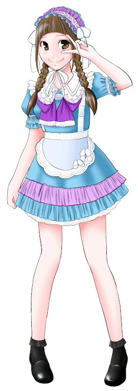 メイド喫茶 ぷりゅねるの制服のイラスト