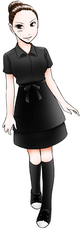 諏訪栄町珈琲の制服のイラスト