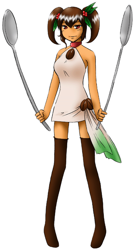 武寅珈琲のマスコットキャラクター「コーヒー豆たん」のイラスト