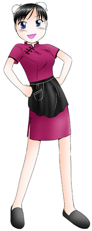 長春菜館点心厨房の制服のイラスト