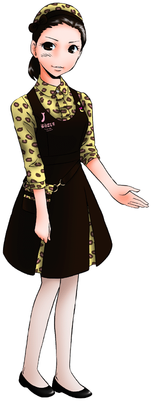 東京ばな奈ワールドの制服のイラスト
