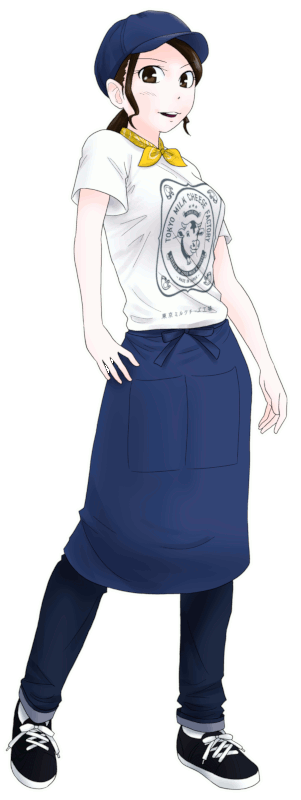 東京ミルクチーズ工場の制服のイラスト