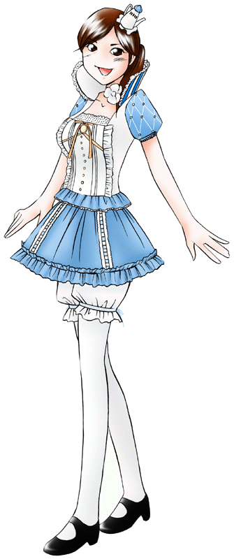 月夜のサアカスの制服のイラスト