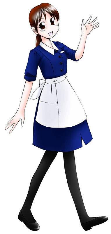 そば処 山科の制服のイラスト