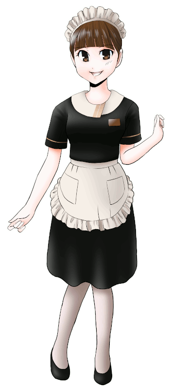 カフェ横濱珈琲物語の制服のイラスト